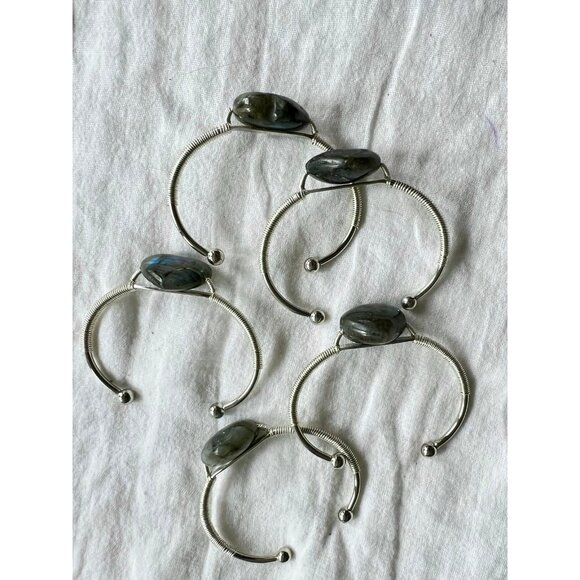 Your Choice! Flash Labradorite ❤️ Heart Cuff Bangle Bracelet - Picture 11 of 13